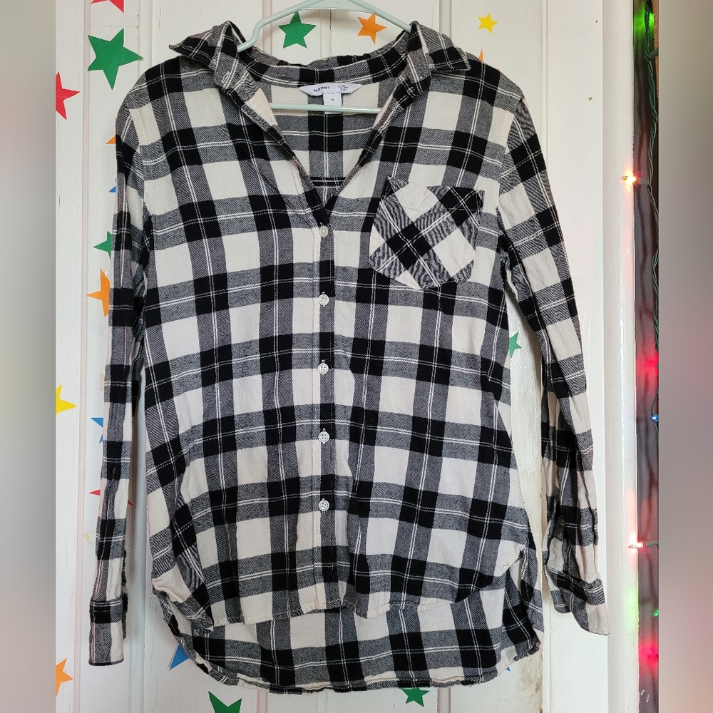 Old Navy Women's Black And White Flannel